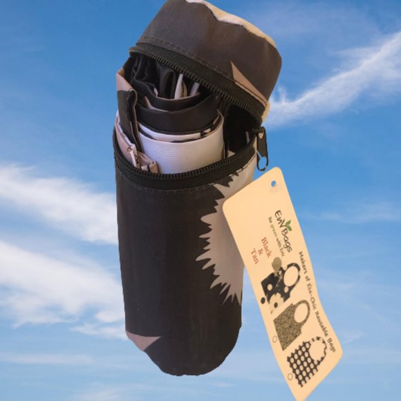 Eco - Chic Reusable Shoulder Tote Grocery Bag + Pouch by EnV Bags Black NEW - Picture 3 of 7